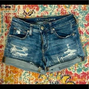 American Eagle Women Ripped Denim Shorts